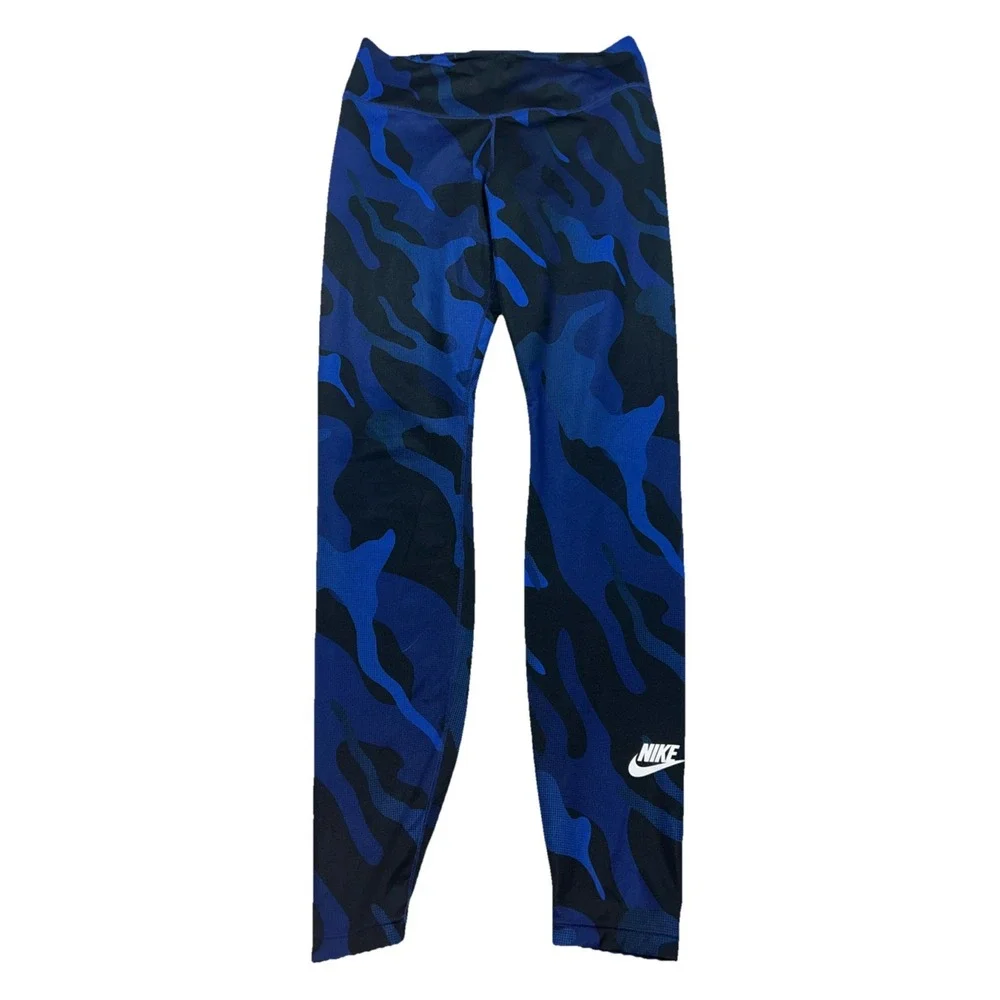 Nike Team‎ USA Women's Medium Leggings, Blue And Black Camo, Dri Fit